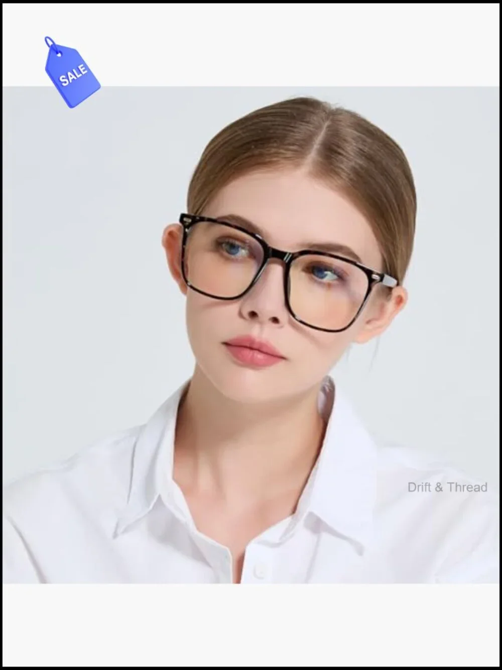 Oversized Square Blue Light Blocking Glasses for Women Men, Anti-Fatigue